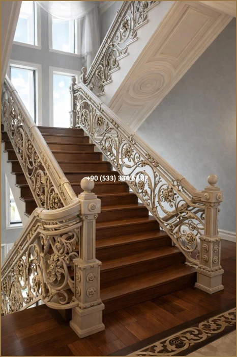 MERDİVEN KORKULUKLARI- MERDİVEN KORKULUK TASARIMI- FERFORJE MERDİVEN KORKULUK MODELLERİ dem8409