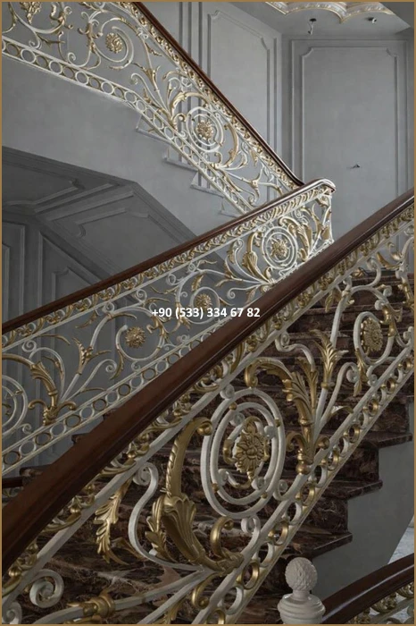 MERDİVEN KORKULUKLARI- MERDİVEN KORKULUK TASARIMI- FERFORJE MERDİVEN KORKULUK MODELLERİ dem8351