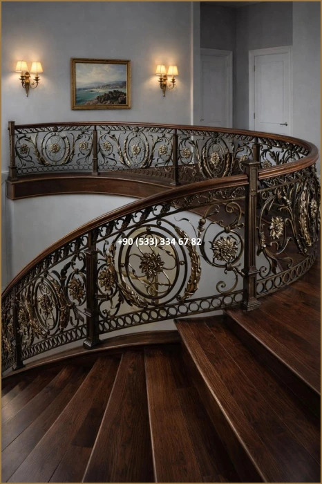 MERDİVEN KORKULUKLARI- MERDİVEN KORKULUK TASARIMI- FERFORJE MERDİVEN KORKULUK MODELLERİ dem8372